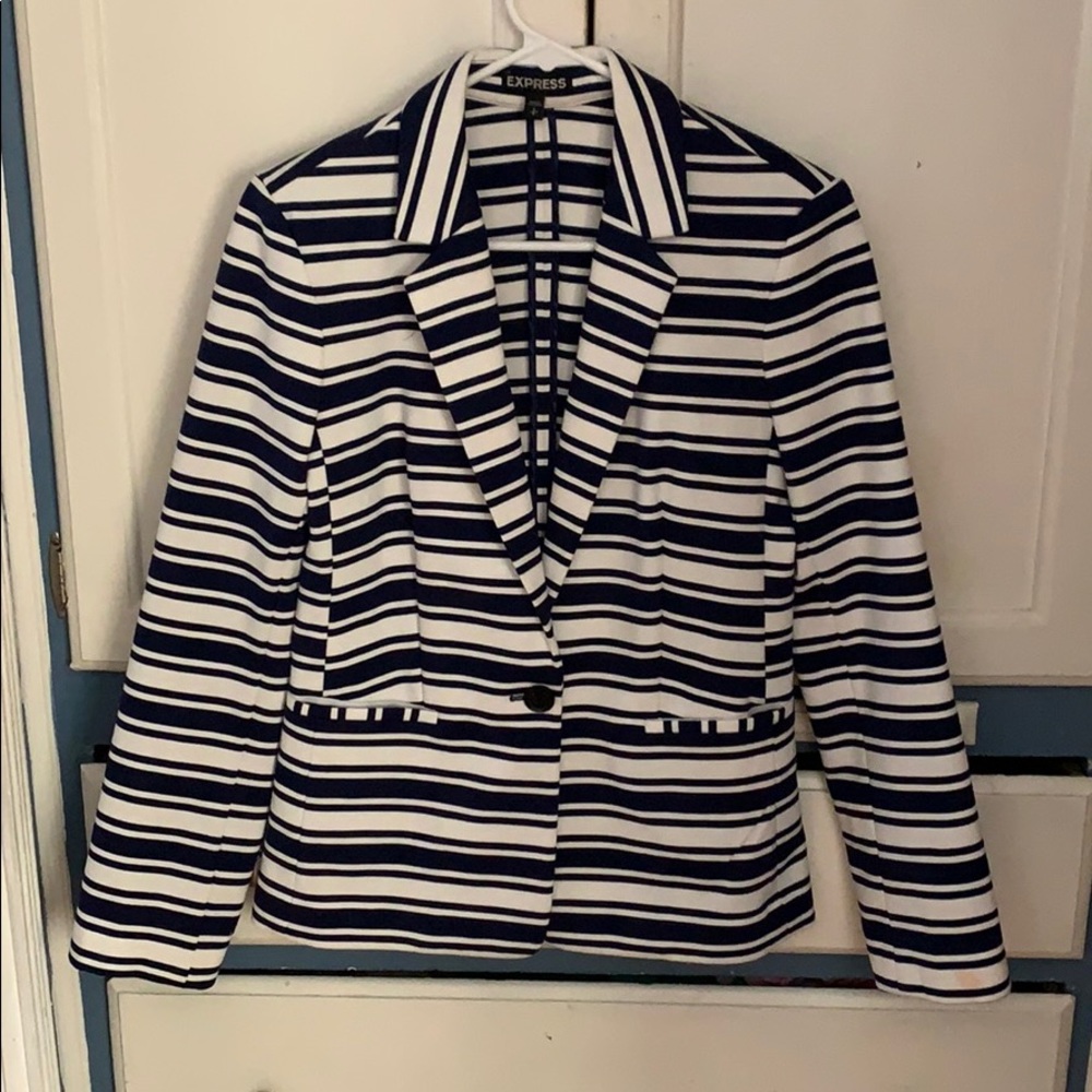 Express blue/nautical striped blazer